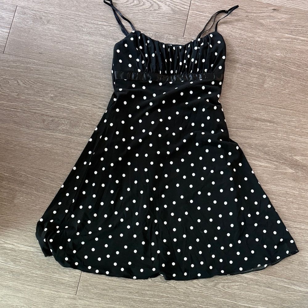 Love Tease Black and White Polka Dot Dress
